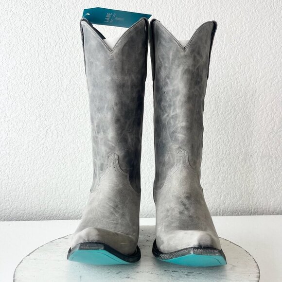 Lane EMMA JANE Womens Cowboy Boots 9.5 Gray Leather Western Cowgirl Mid Calf - Picture 7 of 13